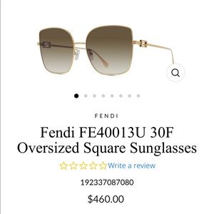 Gold Fendi Womens Sunglasses